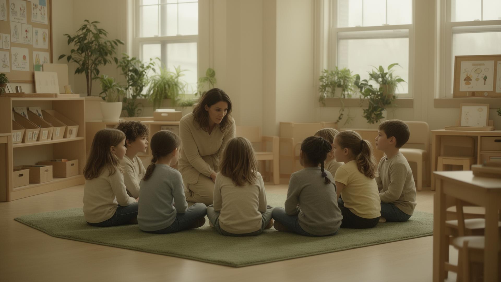 A calm classroom session